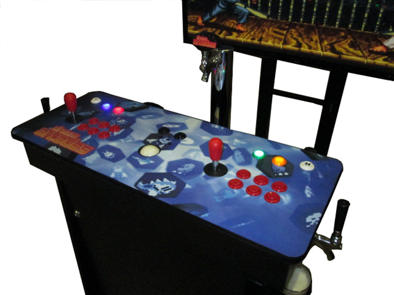 Illustration for article titled You Know You Want This 60-Inch HD Arcade Machine with Built-In Kegerator